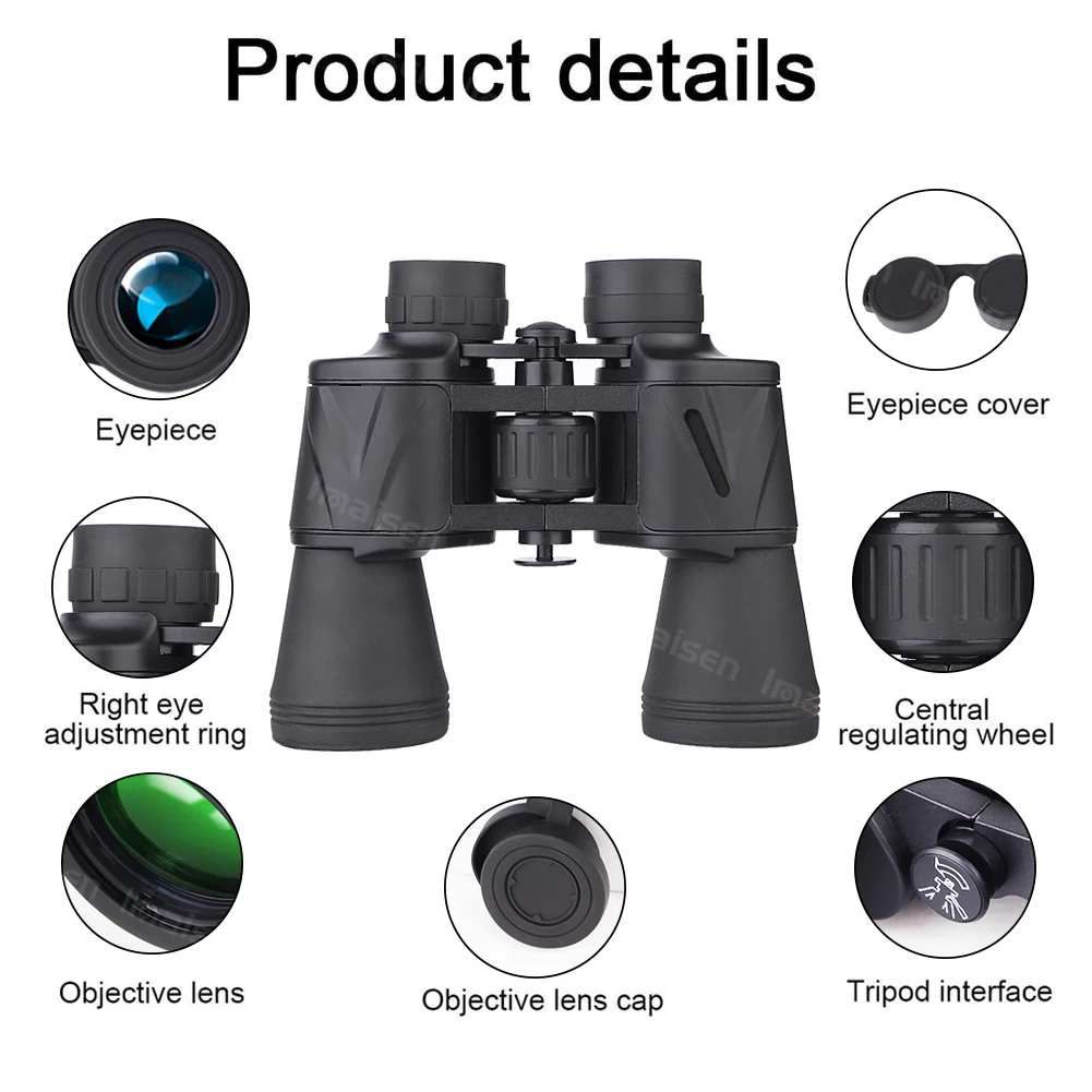 20x50 outdoor hunting bird watching sightseeing telescope HD professional large eyepiece high power binoculars