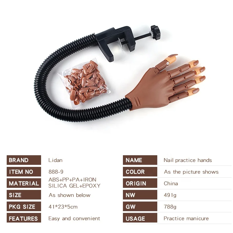 Manicure Prosthetic Hand Flexible Movable Joint Model Practice Prosthetic Hand Male And Female Mechanical Positioning Hand Model