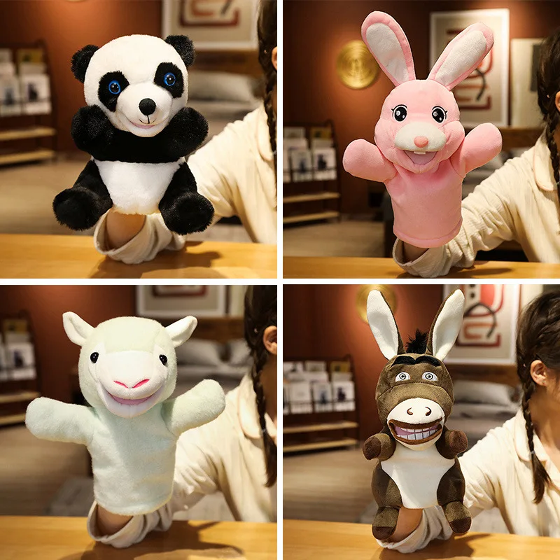 Interactive Stuffed Animal Rabbit Hand Puppet for Kids and Adults