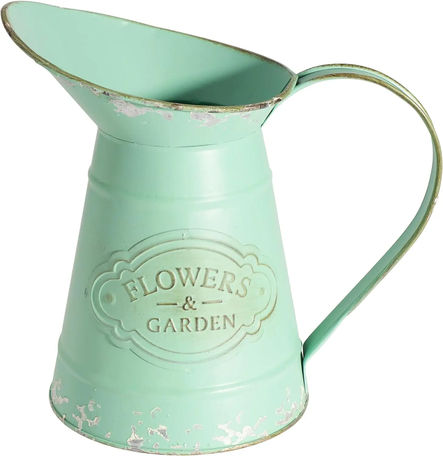 Shabby Chic Metal Jug Vase freshly-picked Pitcher Flower Holder French country charm Vase for Home Decoration