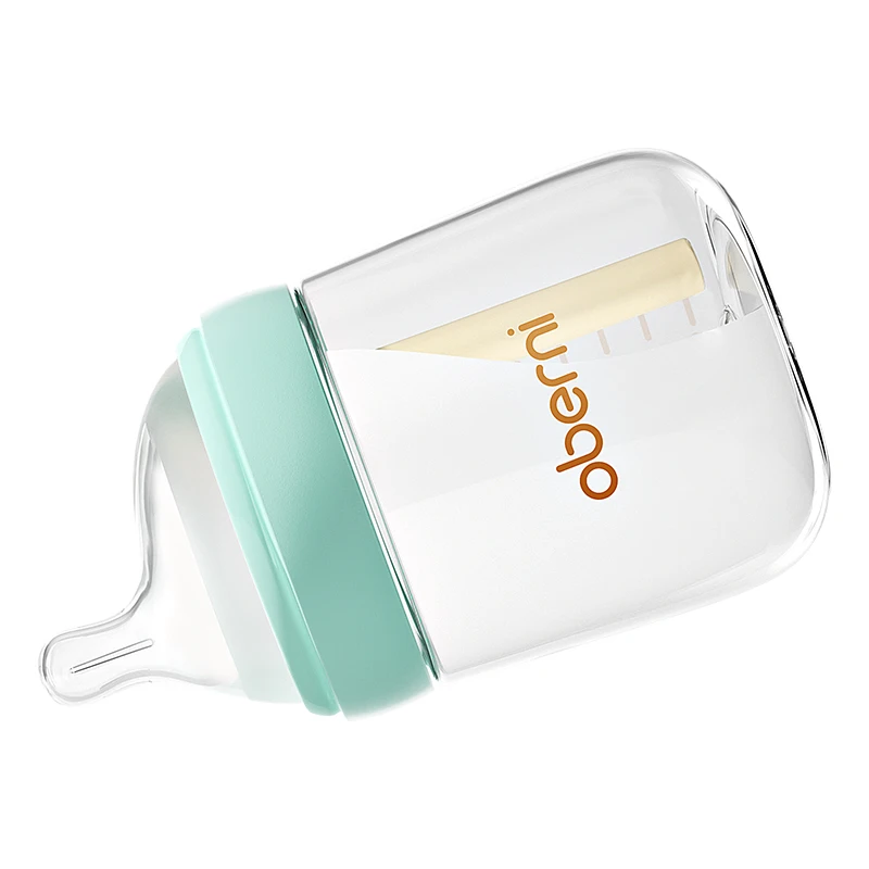 0-6 Months Baby Bottles, Safe and Bpa-free Glass Imported Baby Feeding Glass Bottle Set Nanobebe Full Set of Baby Bottles 3pcs