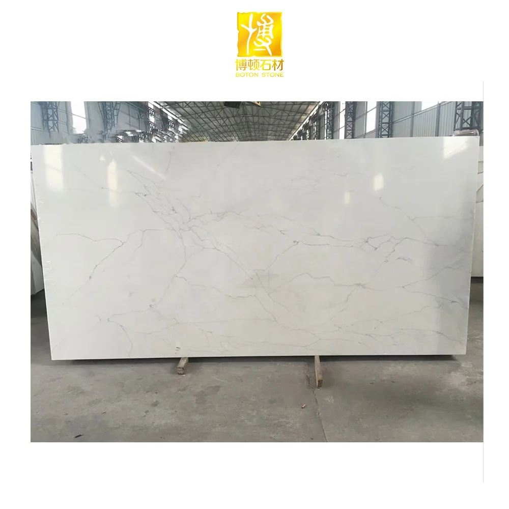 
BOTON STONE Calacatta Quartz Wholesale Artificial Stone Marble White Artificial Quartz Stone Calacatta for Kitchen Countertop 