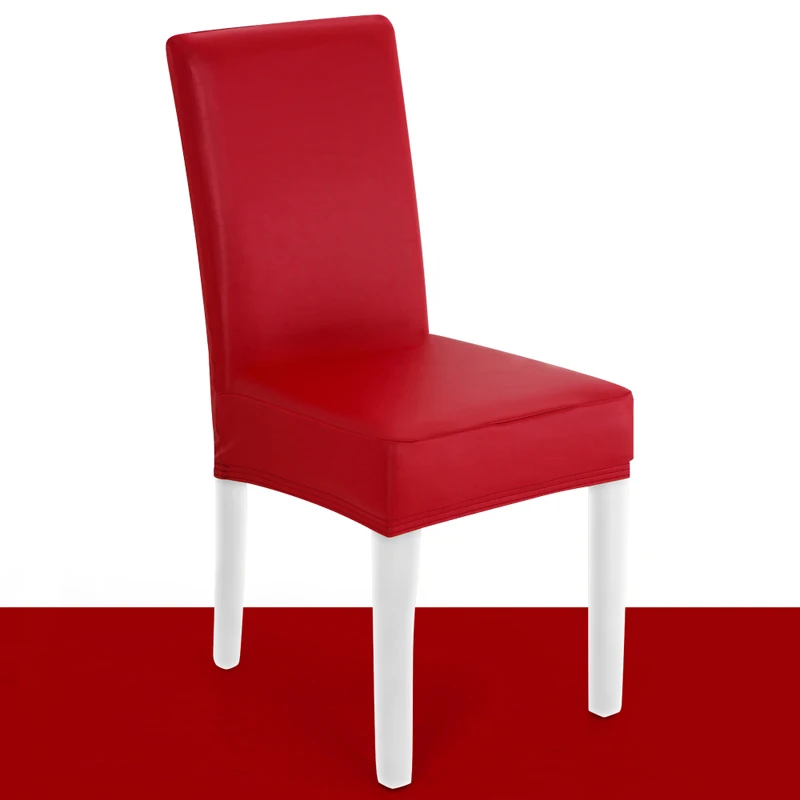 PU leather waterproof chair cover Amazon household dining short chair seat covers