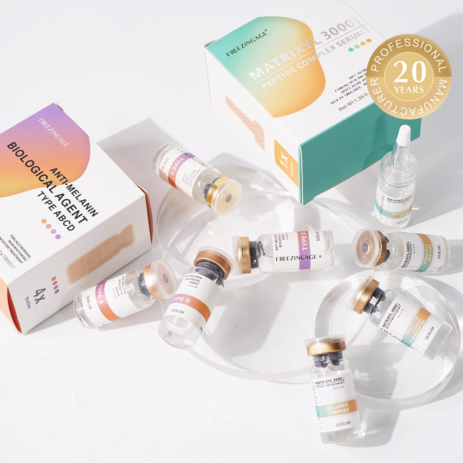 Moisturizing Peptide Face Serum Set Shrink Pore Stem Cell Anti Aging Collagen Ampule Serum Matrixyl 3000 Peptide Complex Ampoule