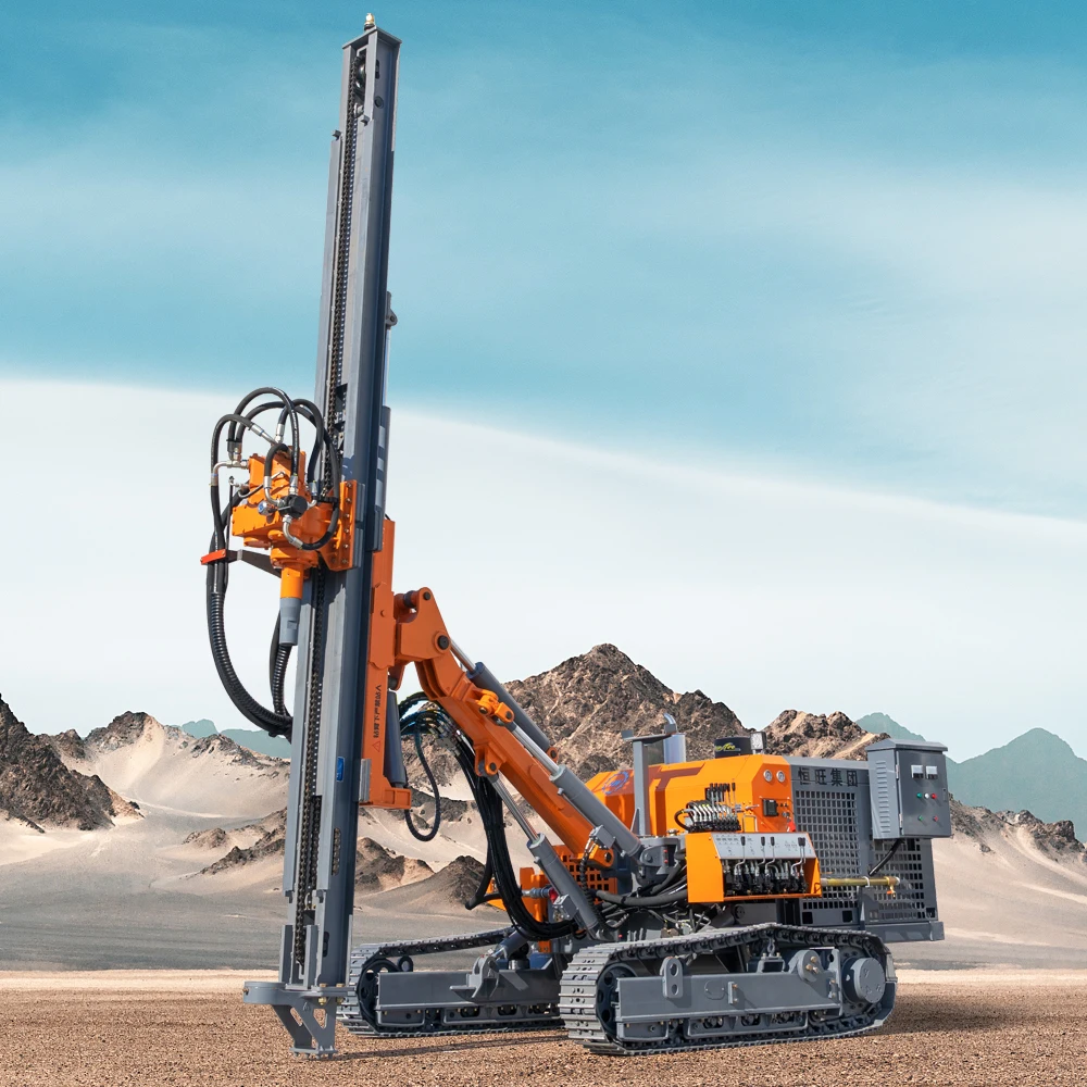 Free shipping crawler drilling rig Hengwang pneumatic hammer mining small tubular drilling machines for sale