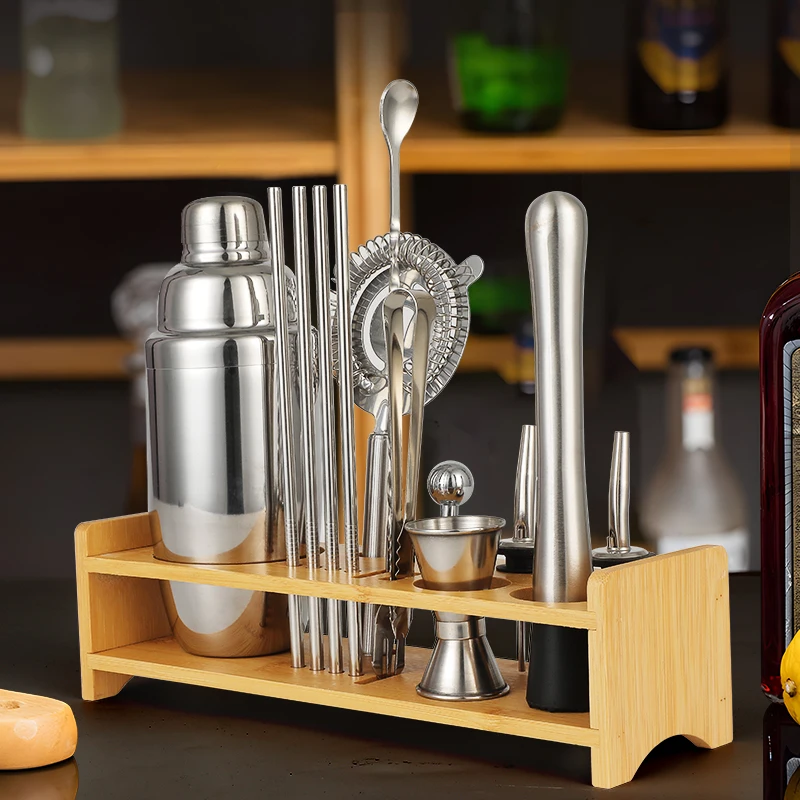Bar Kit Bartender Set Stainless Steel Boston Cocktail Mixer Tool Set Home Travel Bartender Professional Bartending Set