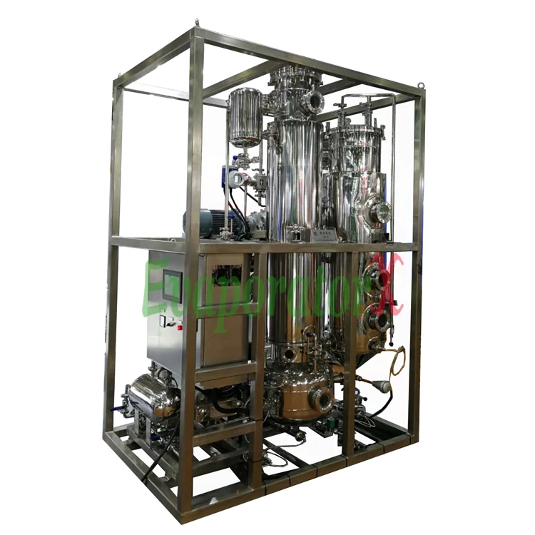 
Industrial falling film evaporator for ethanol solvent recovery 
