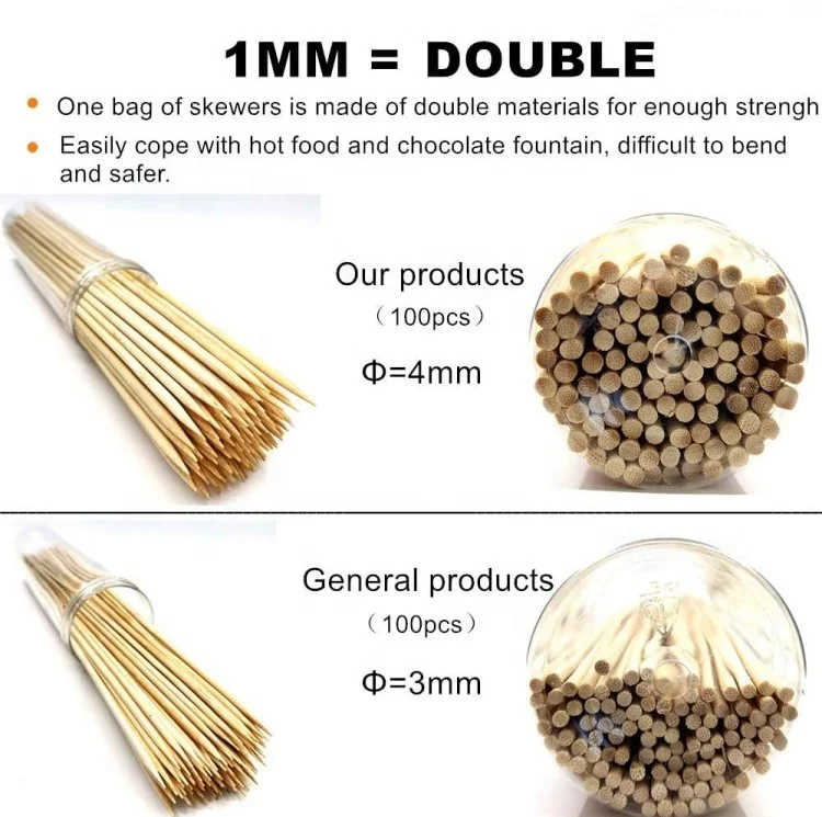 Bamboo Skewers  Sausage Skewers Bamboo Grill Shish Kabob Skewers Natural Bamboo Sticks For Grilling