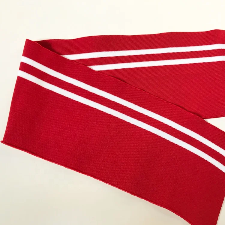 
knitted neckline Hem and cuff polyester spandex rib fabric for baseball wear,down jacket in garment accessories 