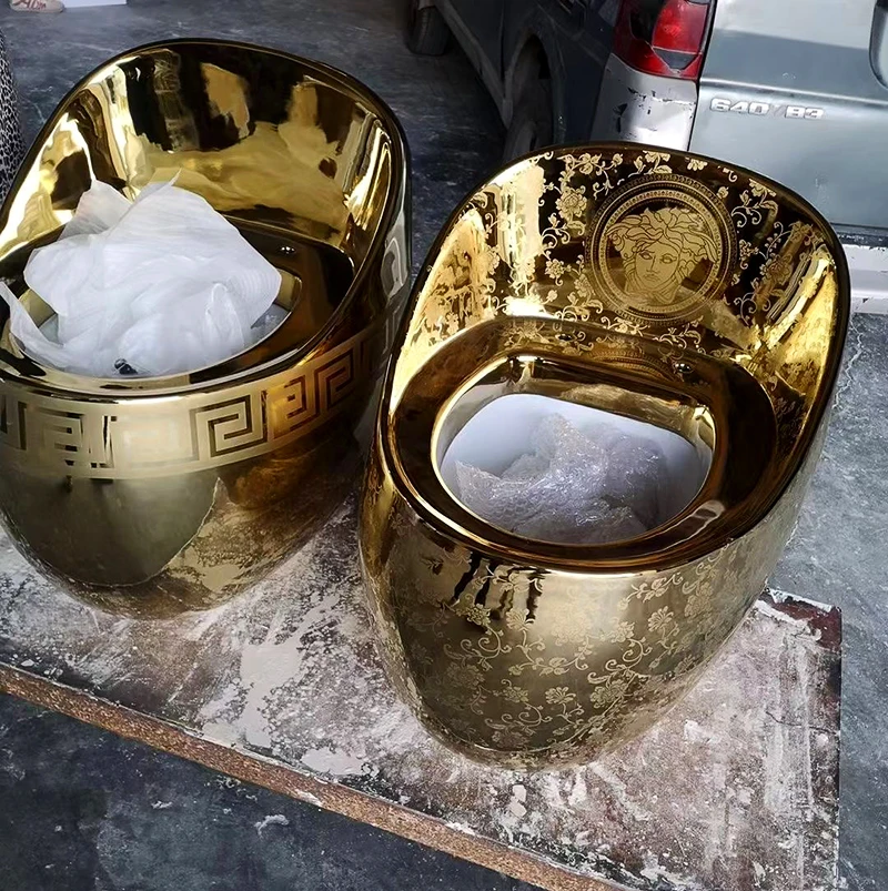 Европейский стандарт скрытый резервуар для воды со скрытым пространством антиблокировка позолоченный сифонический цельный керамический