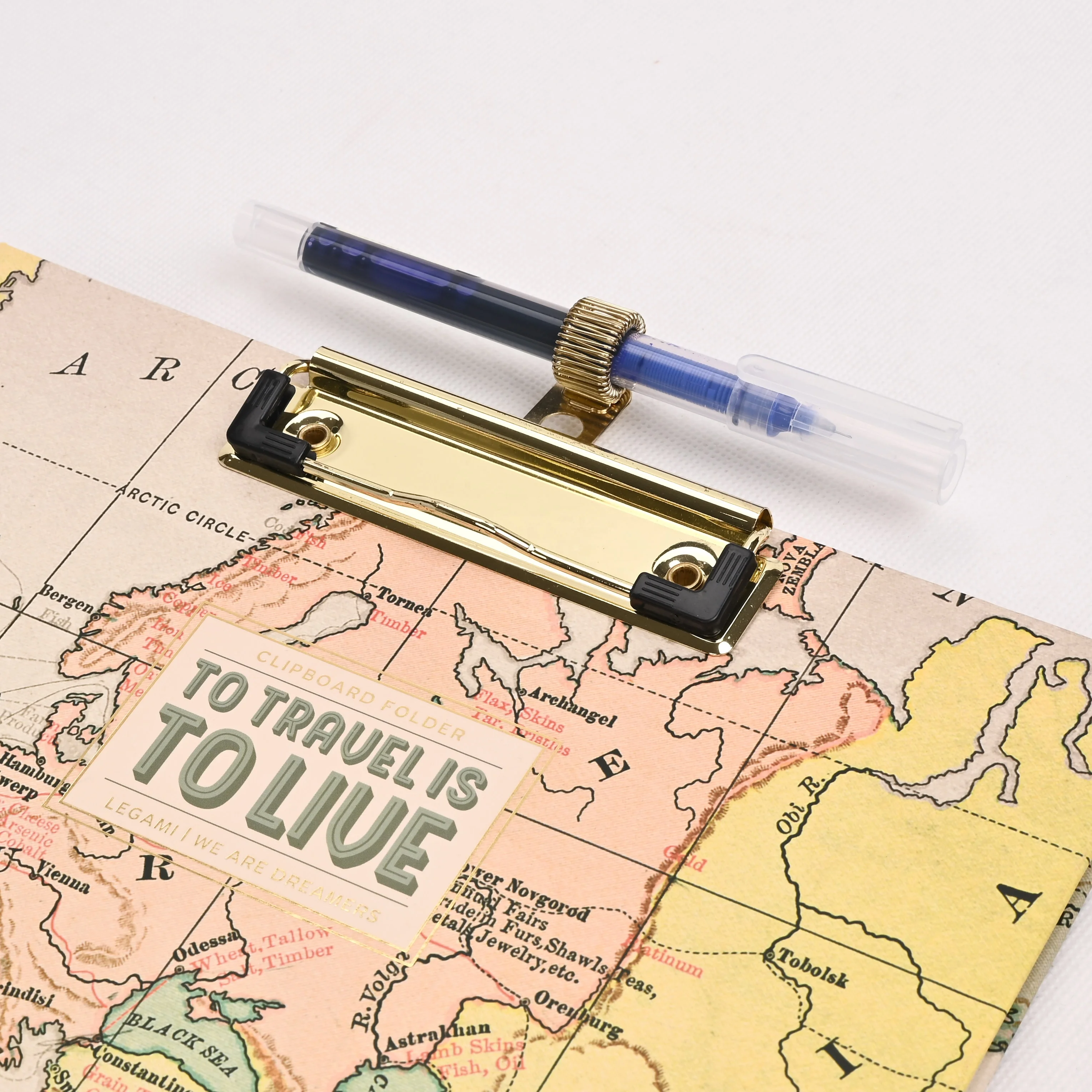 Good Quality Double Side Writing Nursing Clipboard With Pen Holder Gold Clip Storage Personalized Clipboard For Office School