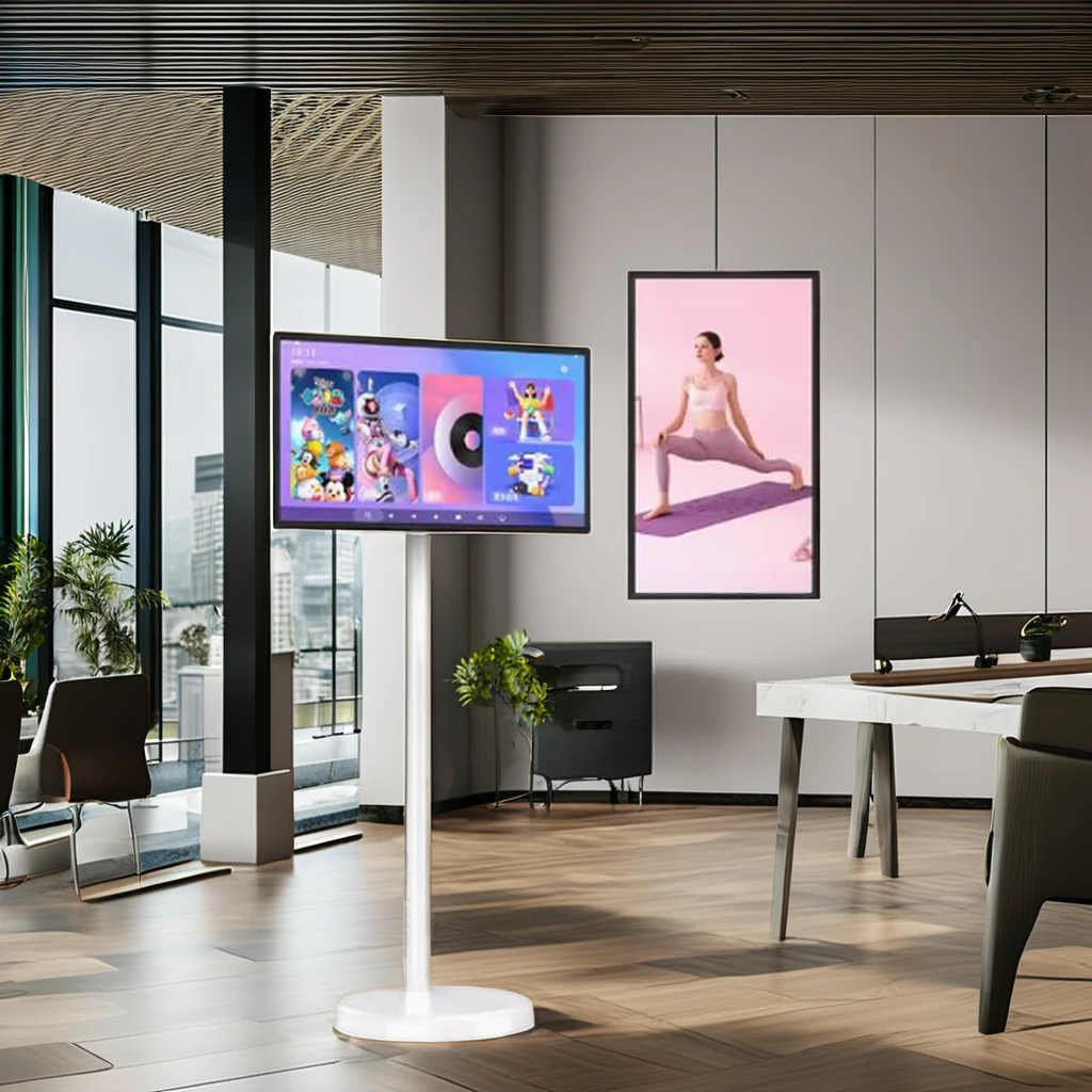 New Trend 21.5/27 Inch Smart Android 12 Interactive Portable Touch LCD Screen TV WiFi IP65 Rated Indoor Elevator Use