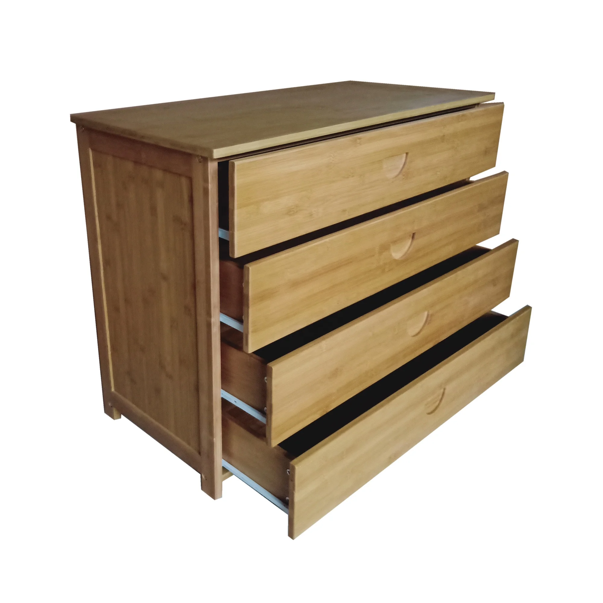 
Bamboo 4 Tier Drawers Nightstand Storage Cabinet 