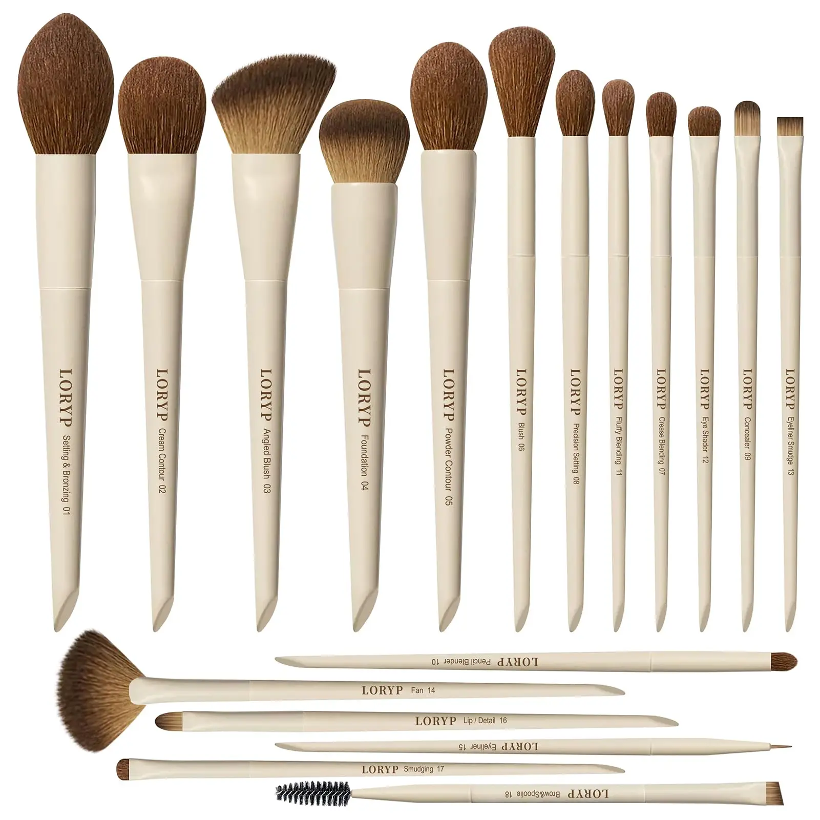 Makeup Brushes Set Labeled 18 Piece Face and Eye Brush Set Ultra soft hair Foundation  Blush Contour Blending