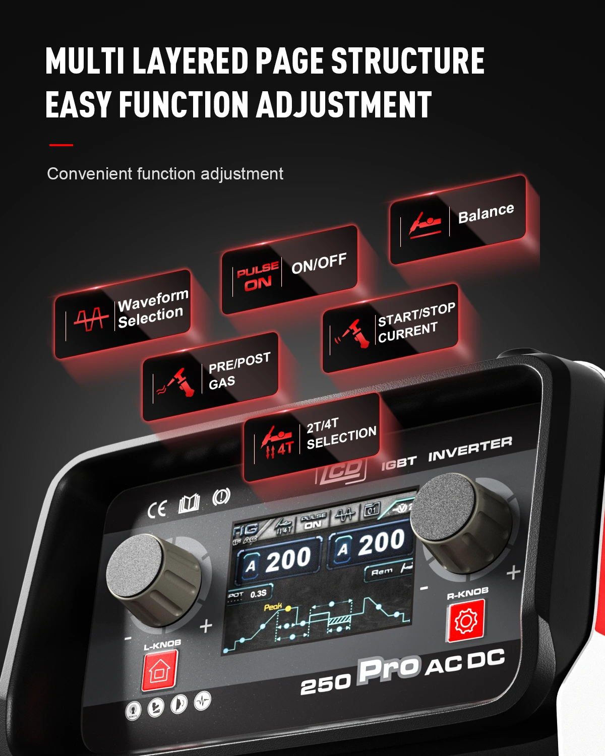 ANDELI   USA  Free shipping LCD  110V/220V 200AMP Aluminum Welding Machine TIG