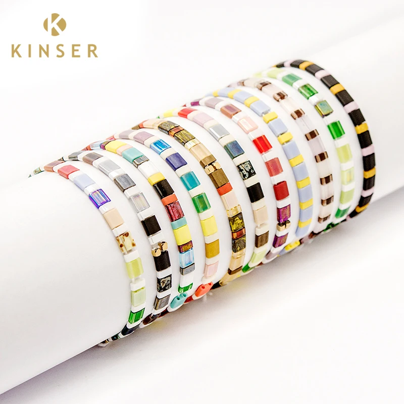 China Sale Manufacturer supplier 2020 new small tila bead bracelet handmade beaded bracelet