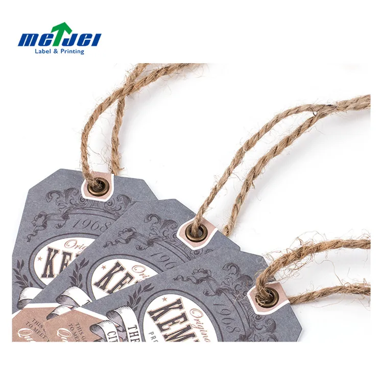Custom Luxury Garment Swing Tags Clothes Label Print Name Logo Plastic Hang Tag With String Paper Hangtags For Clothing Own Logo