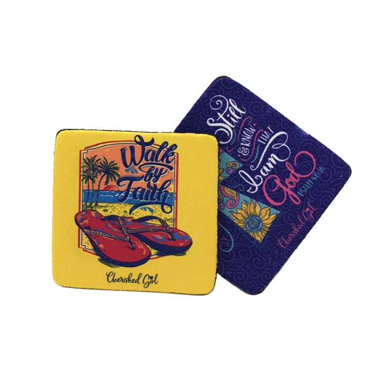 
Wholesale Sublimation Custom Designs Natural Rubber Car Coaster Cup Mats 