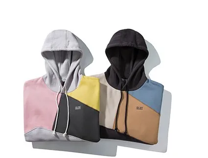 
Custom Hip Hop Streetwear Multi Color Block Hoodie For Men 