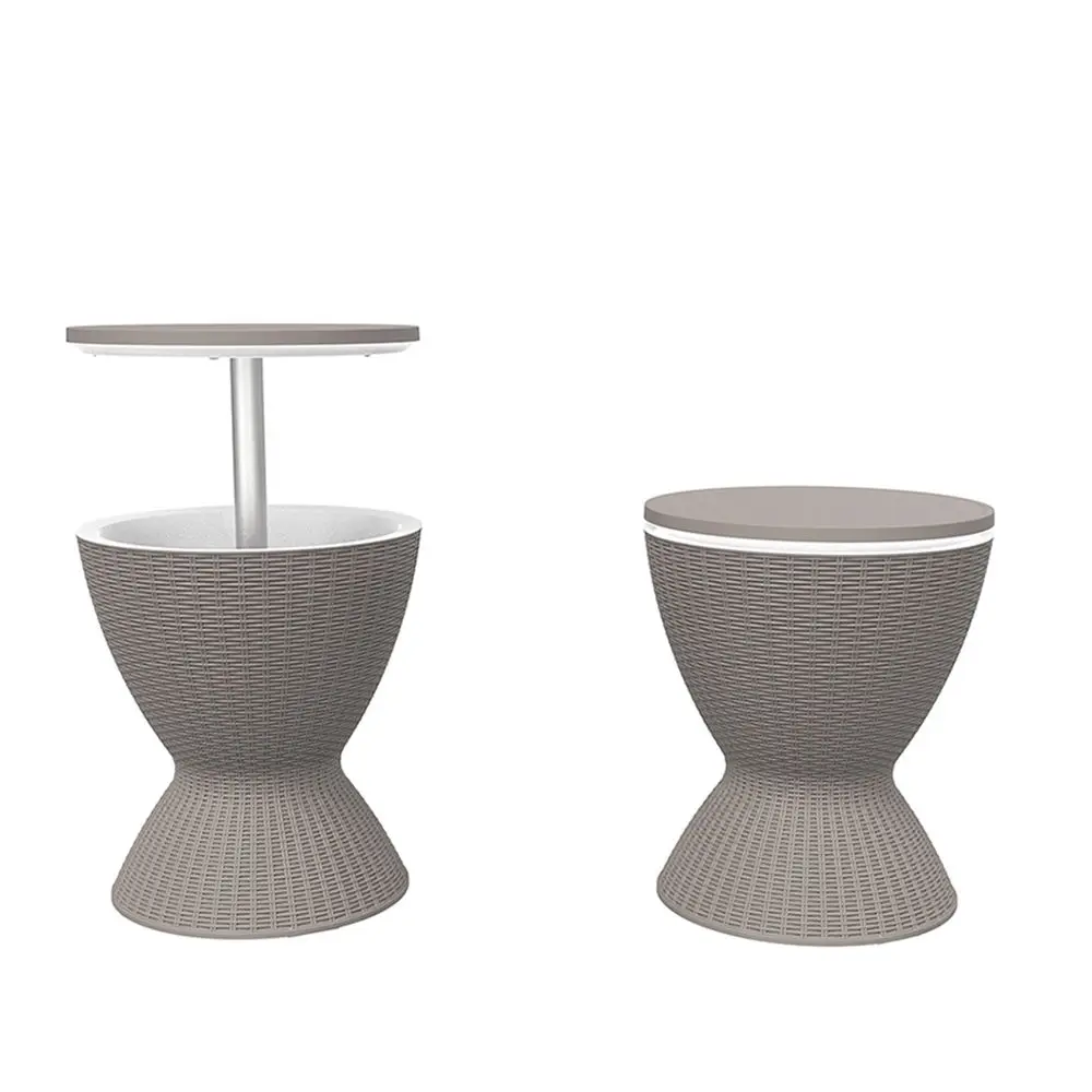 Outdoor Bar Cooler Table Hot Tub Side,Rattan Patio Built 7.5 Gallon Beer & Wine Cooler