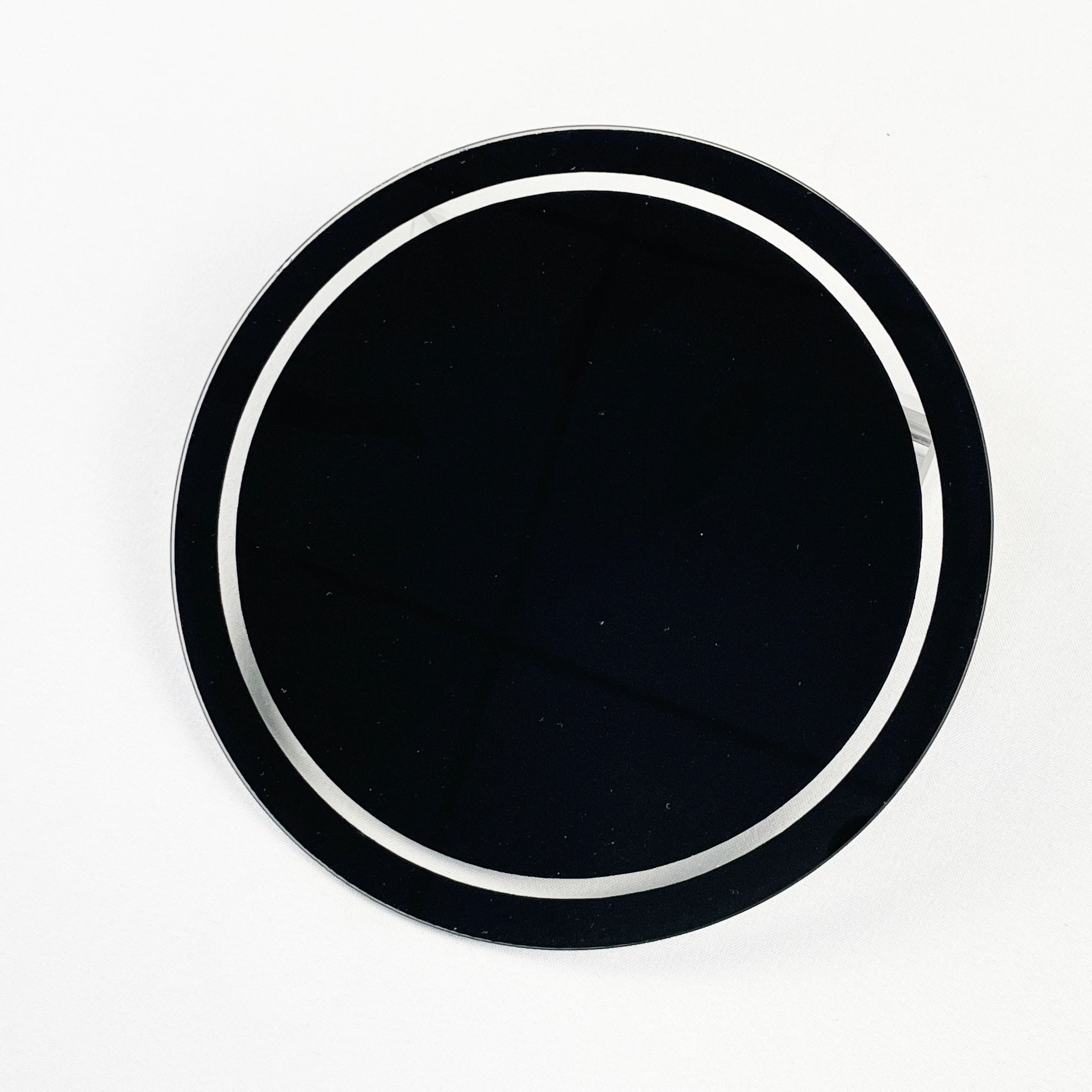 Custom tempered round glass with black silk screen printing for smart remote control panel