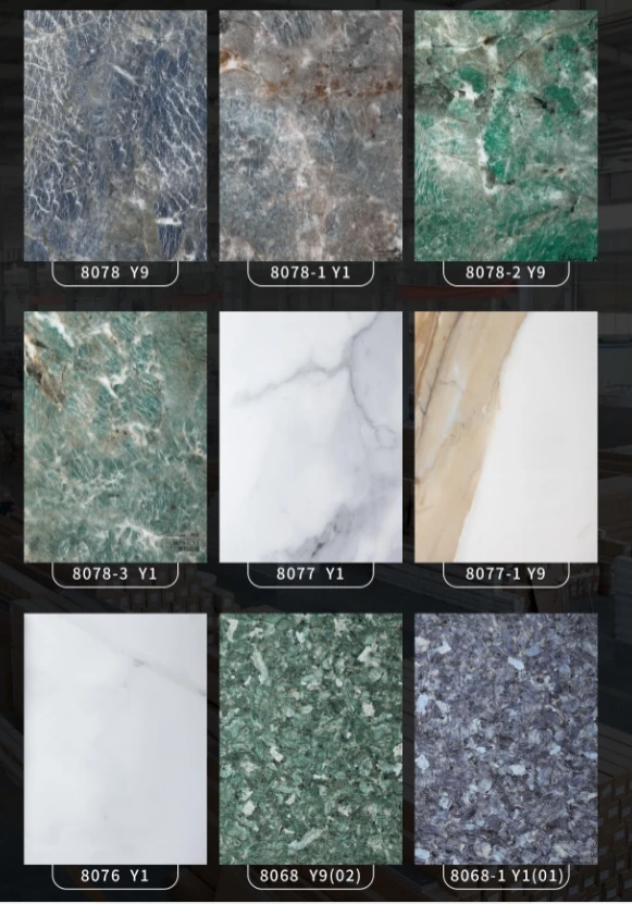 PVC glossy dark marble sheet for interior wall decoration