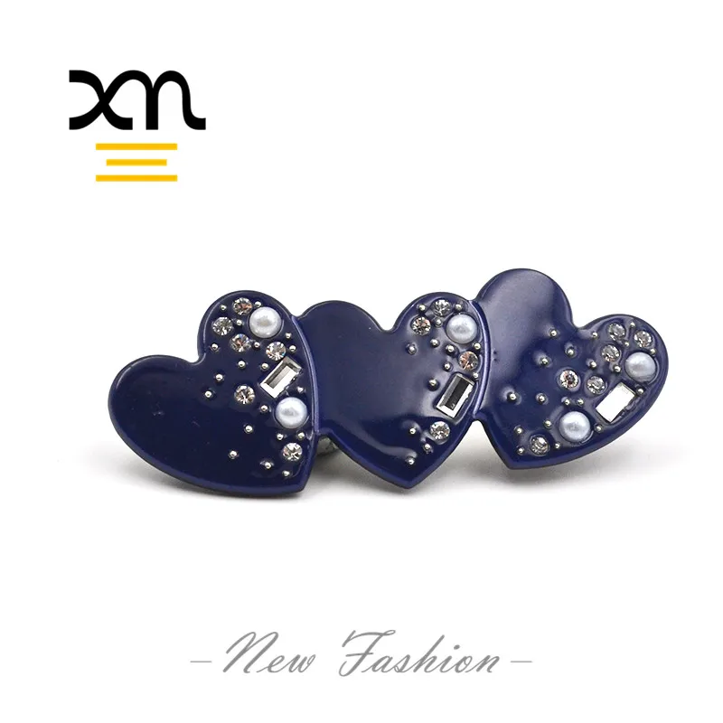 trendy heart hair clips for womens pearl large clips hair accessories resin plastic duck bill acetate hair grip clips for girls