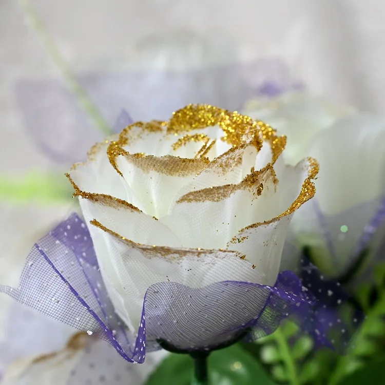 SEASON Silk Rose Artificial Flower Bouquet 12 Heads Rose Flower Wedding Decoration Artificial Rose Bush