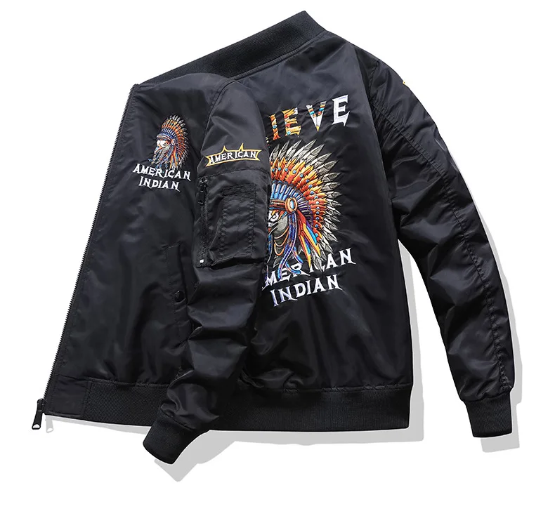 bomber jacket OEM Custom Design American India Embroidery classic men women nylon custom flight bomber jacket
