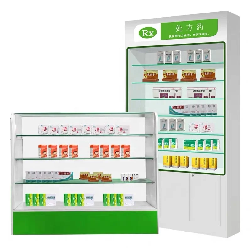 Retail pharmacy store furniture display showcase