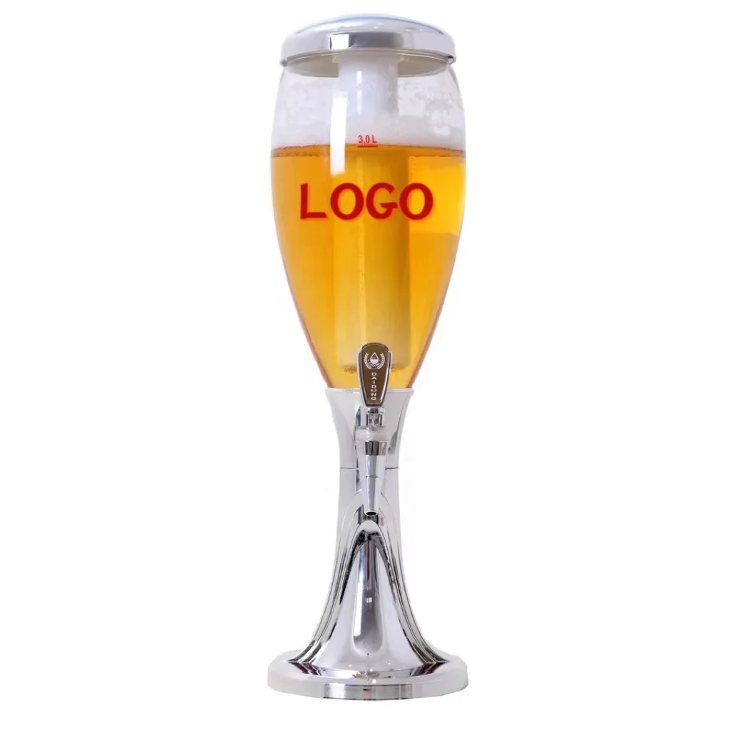 Wholesale Custom tabletop Drink Dispenser with tap Beer Tower Dispenser 3 litre party self-service Drink Dispenser