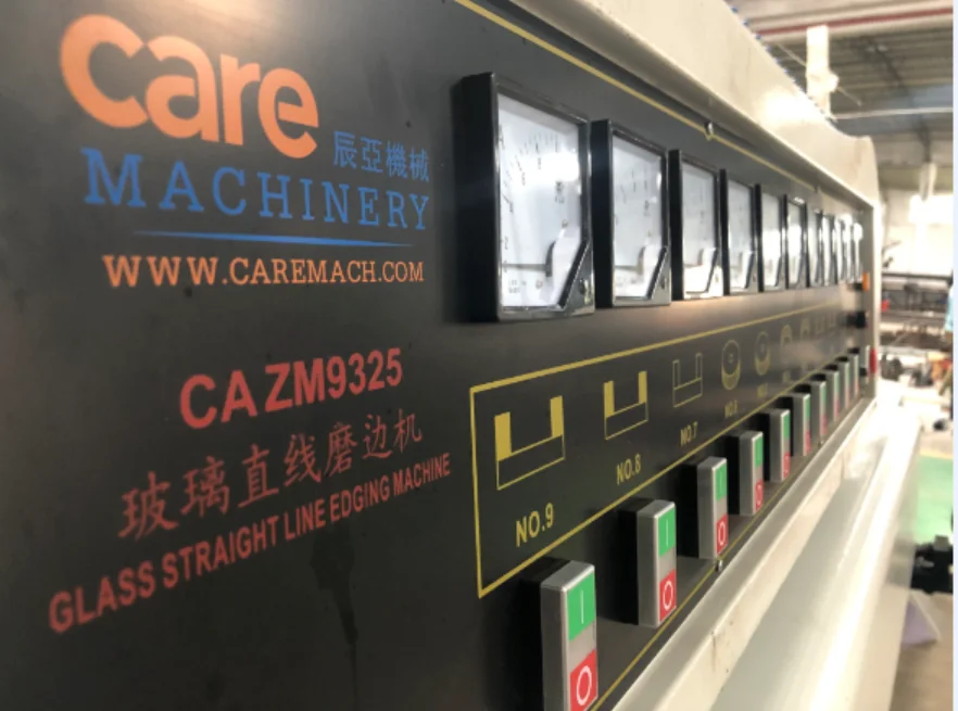PLC  Optional Straight Line Flat Edge Glass Edging Polishing Machine 9 Wheels Glass Edger Glass Machine