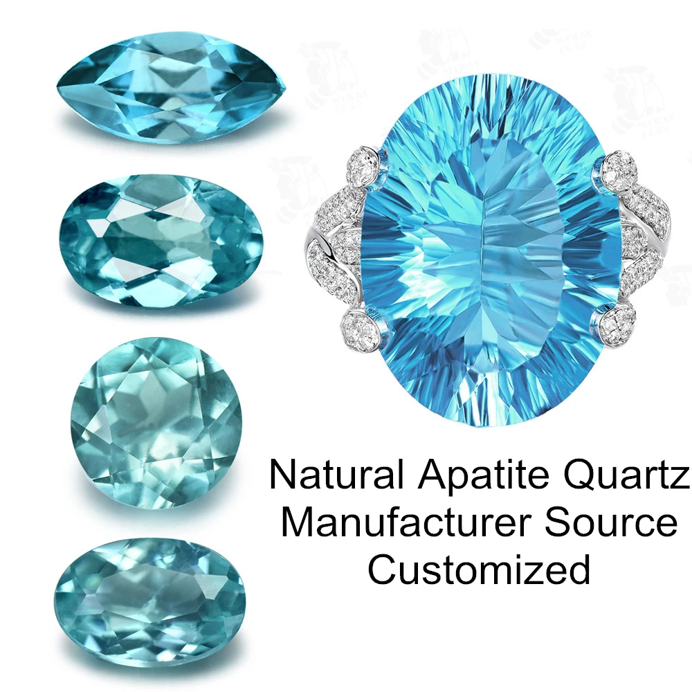 Manufacturer Source High Quality Natural Blue Green Apatite Quartz Stones For Low Prices