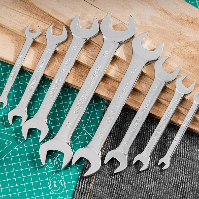 8PCS Hand tools double open end wrench High carbon steel material Mirror wrench socket wrench set 5.5-24mm