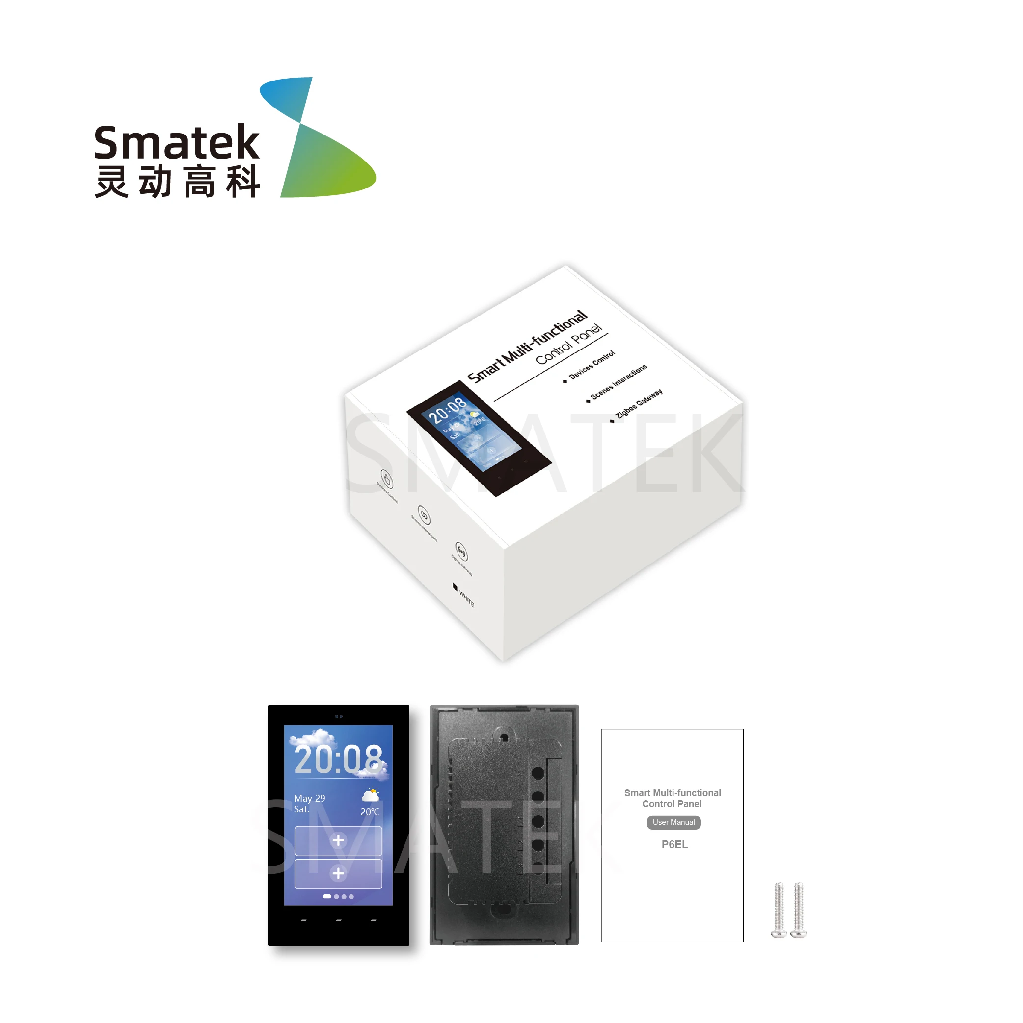 Tuya Linux 4' Smart Home Central Control Panel for Smart Home Appliances Built in Tuya Zigbee Gateway Hub Wall Switches Socket