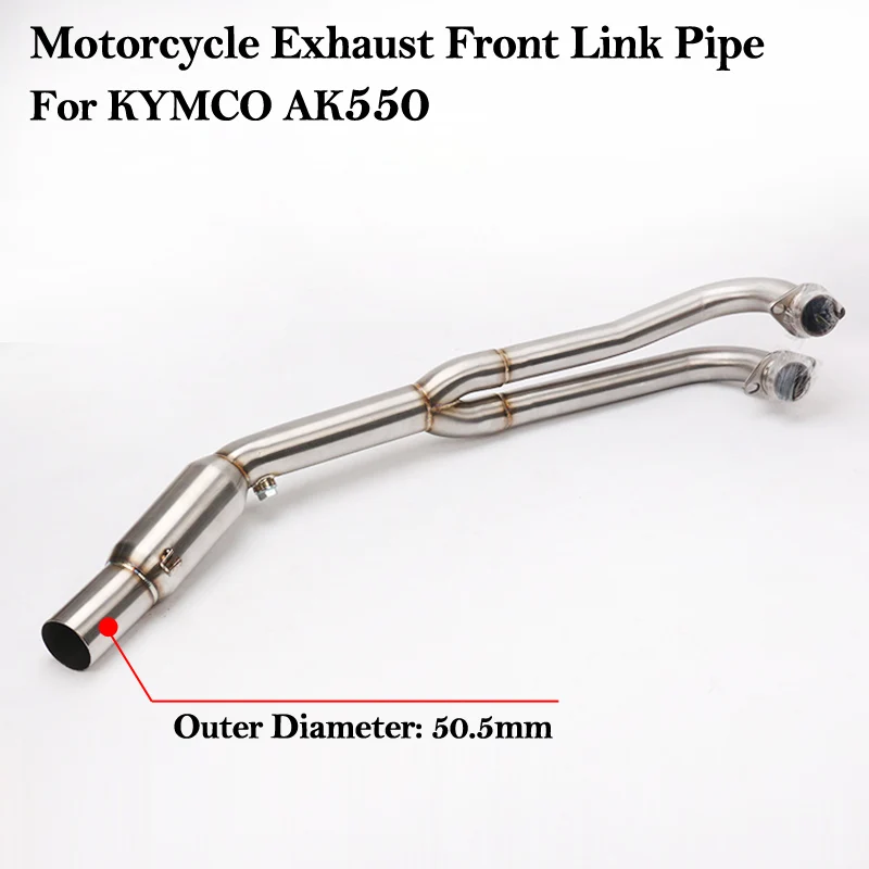 Slip On Motorcycle Exhaust Modified Stainless Steel Escape Moto Front Link Pipe For KYMCO AK550 AK 550 Bike Scooter Tube