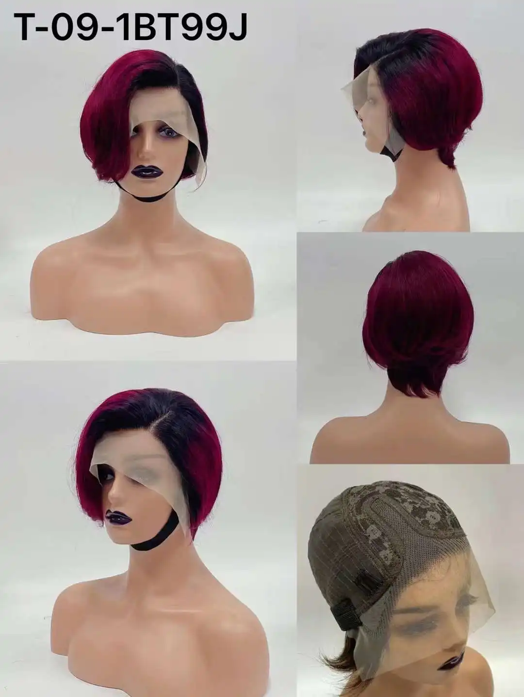 Jennifer Fashion Double Drawn Short Black Woman Weaf Virgin Brazilian Lace Front Braid 100 Bob Wig Human Hair