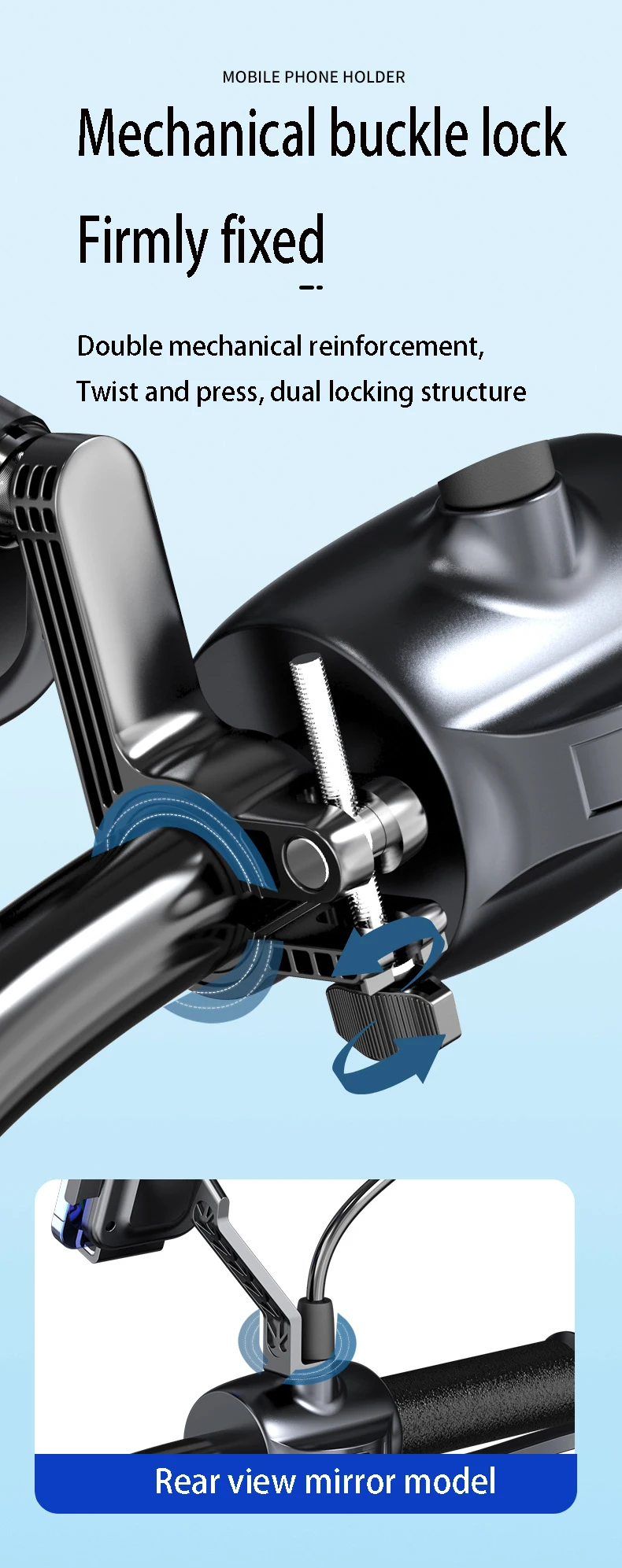 Ebike Accessories 360 Degrees Rotation Cycling Bike Phone Mount Holder Electric Bicycle Parts Mobile Phone Support Accessories