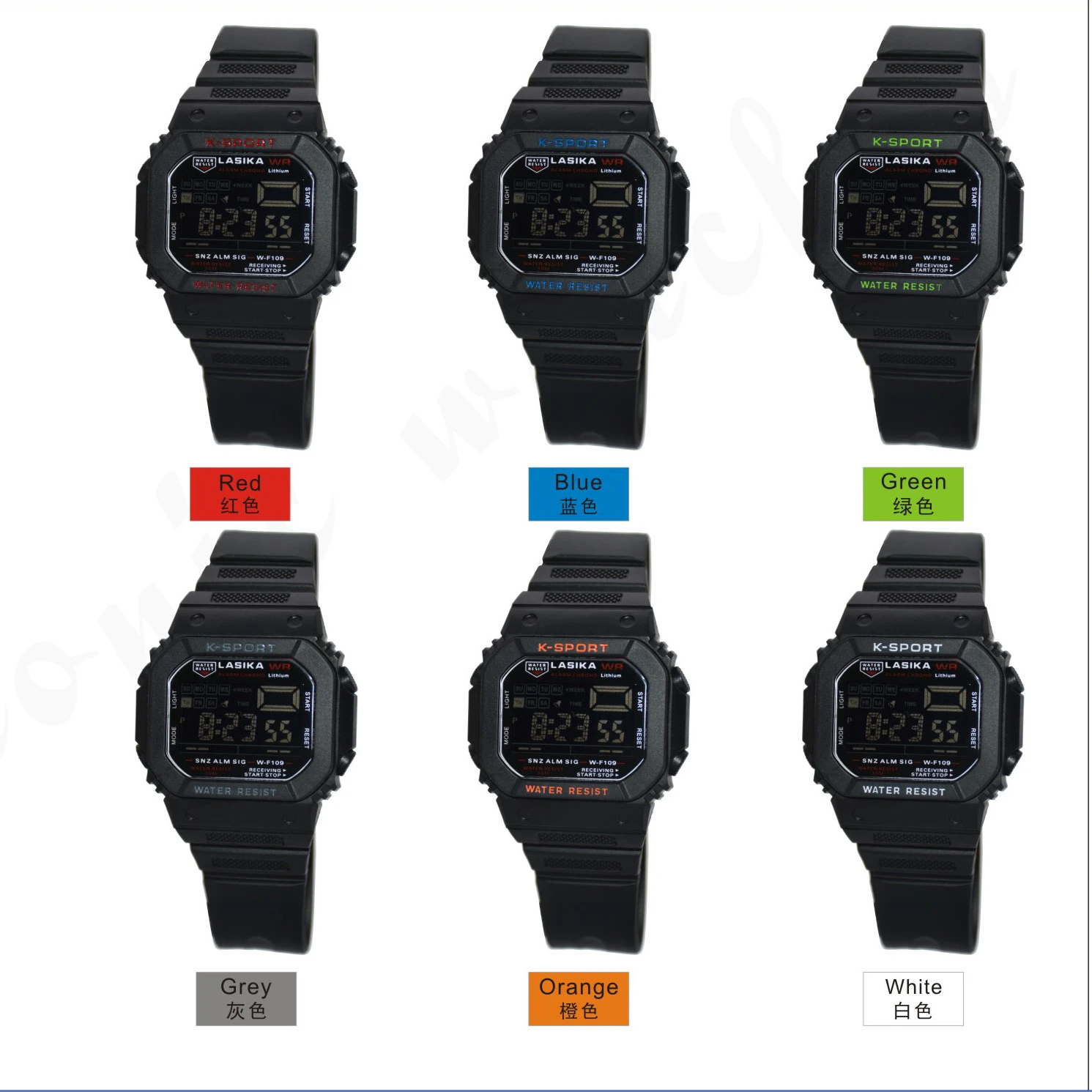 LASIKA F109B black screen   big screen wrist watches waterproof 30M OEM watches