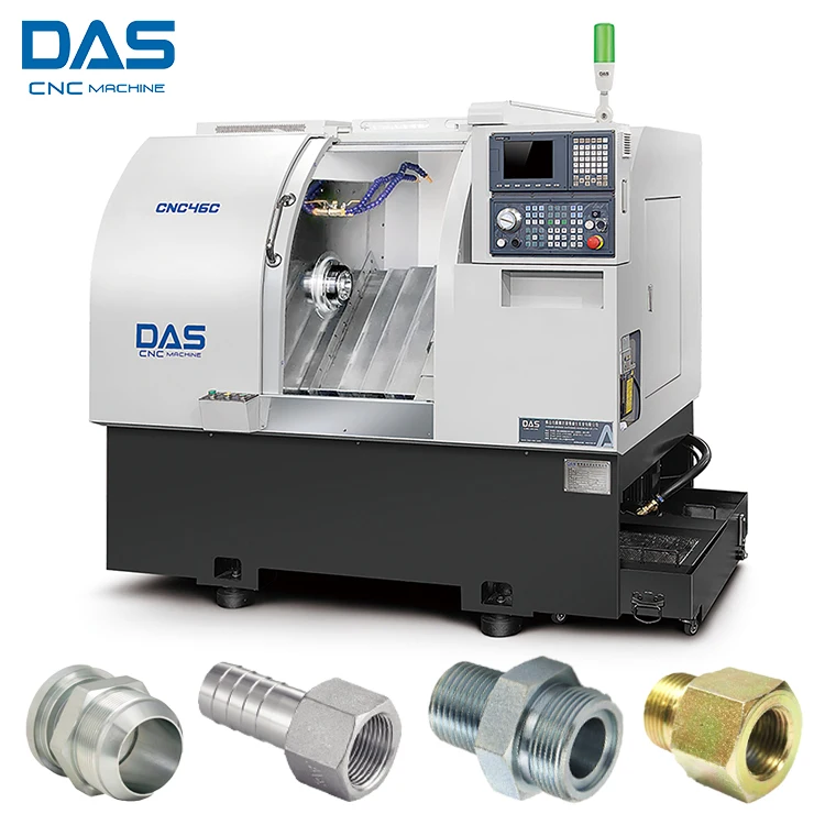 china  mini cnc lathe machine  for metal live tooling, small slant bed turning swiss type  lathe cnc  machine