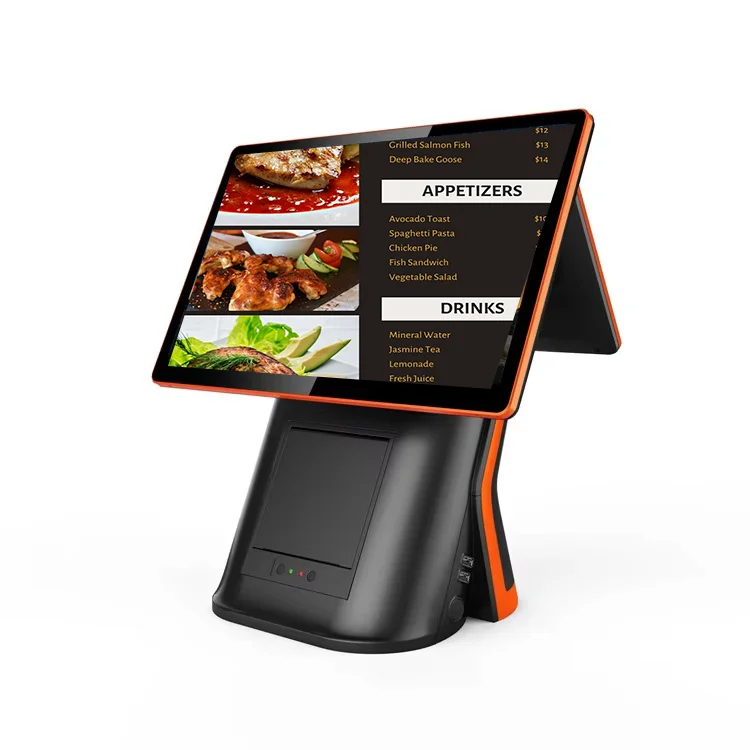 15 6 дюймов Windows POS система i5 Win10 сенсорный экран кассовый аппарат для клиентского дисплея Настольный терминал с термопринтером