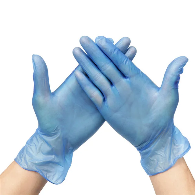 Food grade High Quality waterproof blue powder free Vinyl  PVC Gloves