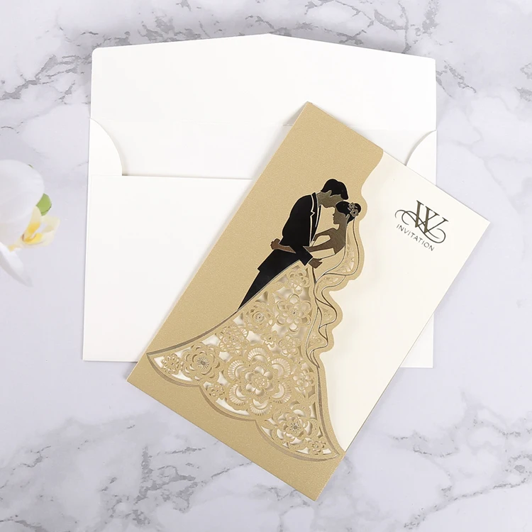 
Elegant / romantic wedding card classic beach wedding invitations 