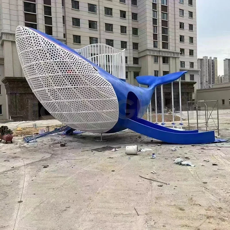 Garden Statues Large Sculptures Outdoor Fish Abstract Art Stainless Steel Sculpture