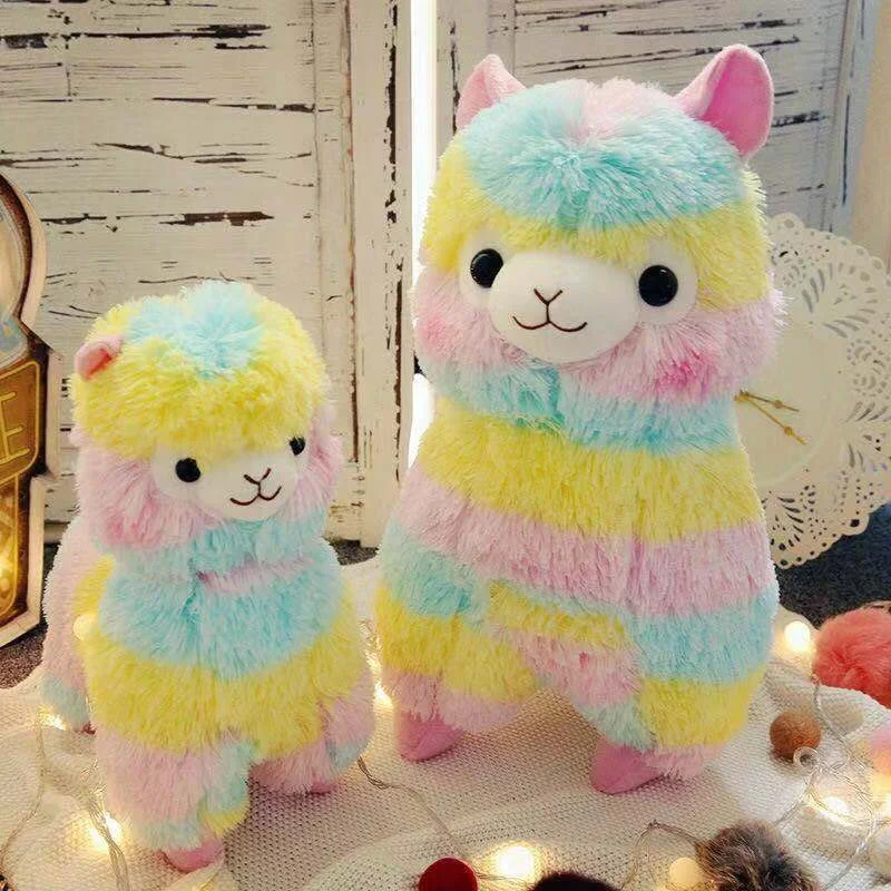 Factory Price 25Cm Kids Soft Stuffed Animal Toys Rainbow Alpaca Comfortable Cushion Llama Plush Pillow