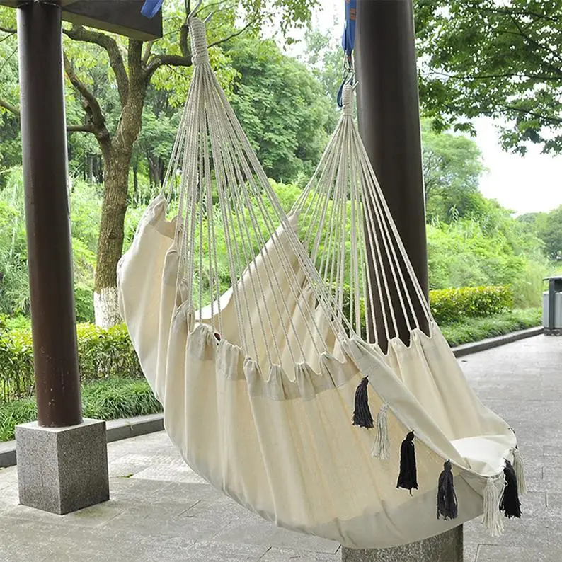 
Portable Modern Outdoor Indoor Adult Ceiling Canopy Hanging Free Standing Hammock Chair Macrame Swing With Stand 
