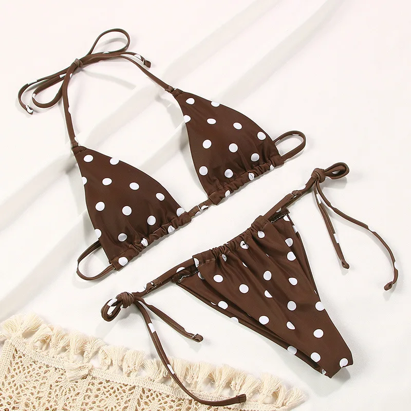 OEM High Quality Two Pieces Sexy Suits Bikini Women Ladies Floral Pattern Swimwear Bikini