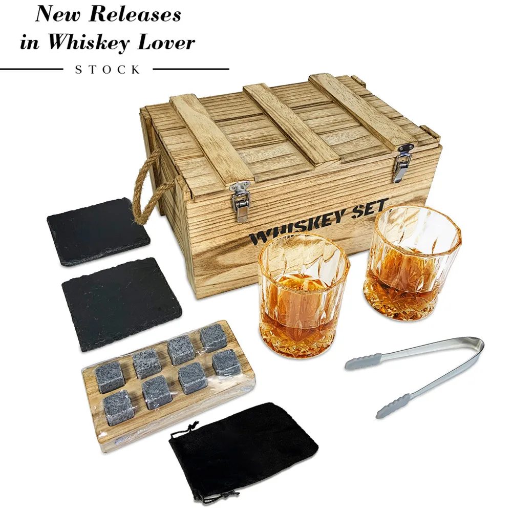New Hot Release Novelty Gifts & Crafts Box 300Ml Whisky Glass With Whiskey Stone For Wedding Gifts