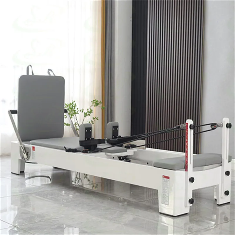 Pilates studio wooden white timber pilates reformer machine for yoga training