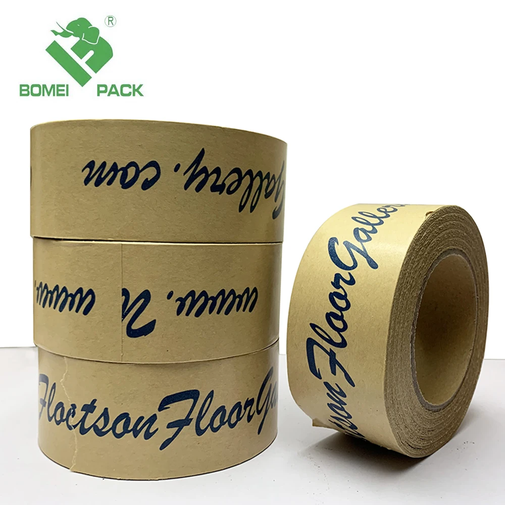 Wholesales Customized Printed Self-adhesive Water-free Kraft Paper Tape  Using for Sealing